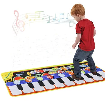 Mācību Segu Solis Uz Portabe Deju Klavieres Tastatūra Salokāmi Bērnu Rotaļlietu, Grīdas Paklāju Agrīnās Izglītības Mūzikas Paklājiņš Playmat Touch