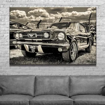 Mājas Dekoratīvās Sienas Attēlu Audekls Gleznošanai 1 Gabals Transportlīdzekļa Plakātu Mūsdienu Dzīves Telpā, Mākslas HD Drukāt Ford Mustang Izdarīt