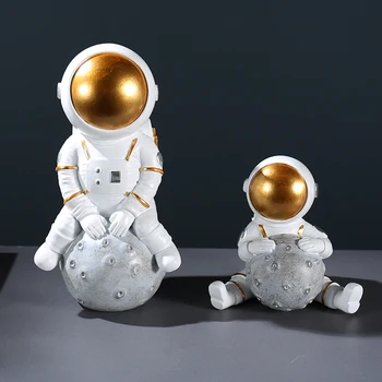Mājas Dekori Kosmonauts Skulptūru Kosmosa Astronautu Statuja Ziemeļvalstu Radošo TV Kabineta Telpa Skaitļi Figūriņas Darbvirsmas Miniatūras Modeli