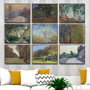 Mājas Dekorēšanas Māksla Sienas, Attēlus No Dzīvo Istabā, Plakātu Druka Kanvas Gleznas Franču Claude Monet Mežā 1