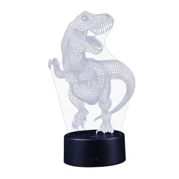 Mājas, Guļamistabas LED Nakts Gaisma 3D Dinozauru Luminiscējošas Lampas Optiskā Ilūzija Galda Nakts Gaisma Ar 7 Krāsu Maiņa Lampas
