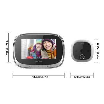 Mājas Video Durvju Ieejas Durvis Plastmasas 5 Miljoni Pikseļu HD Kamera Kustības Sensors Smart Durvju Zvanu