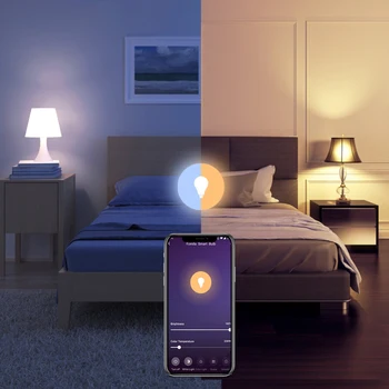 Mākonis smart wifi spuldze 15W RGB+PKT smart spuldzes plašu sprieguma versiju 85-260V，LED Spuldzes, lampas gudrās mājas elektronika smart