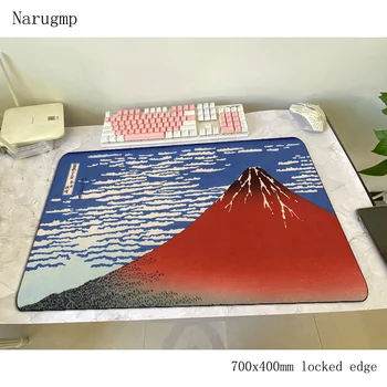 Mākslas viļņi peles paliktņa 700x400x3mm spēļu peles paliktnis anime bloķēta malas biroja notbook galda paklājiņš locrkand padmouse spēles pc gamer mats