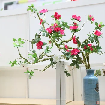 Mākslīgā rododendru mākslīgo ziedu Viltus ziedu rotājumu Putu filiāle mīkstās formas acāliju rhododendra