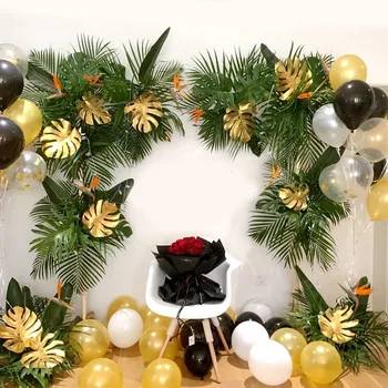 Mākslīgā zelta zīda asmens bruņurupucis atpakaļ lapu izkaisīti asti lapu zelta sērija DIY Kāzu svinības, Ziemassvētku dekori dārza mājas