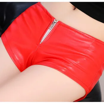 Mākslīgās Ādas Bikses Sievietēm Hotpants Priekšā Rāvējslēdzējs Balts Melns Zems Jostasvietas Bikses Sieviešu Sexy Pārsējs Mini Sieviešu Bikses Buttoms