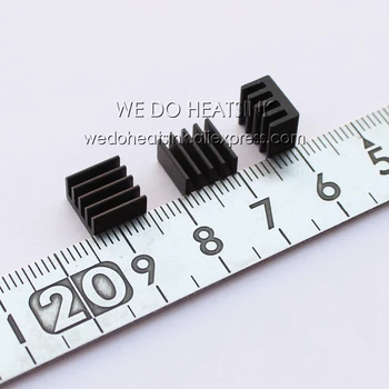 MĒS HEATSINK 100gab 8.8x8.8x5mm Black Anodize Ram SOIC8 FET Heatsink Alumīnija Chipset Alumīnija Siltuma Izlietne Fani un Dzesēšanai