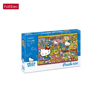 Mīklas Hatber 500 elementi 46x34 cm A2 formātā, Rotaļlietas Vaļasprieks galda spēles bērniem izglītības puzzle Spēli Reizes Rotaļlietas Hello Kitty Jigsaw Bērniem