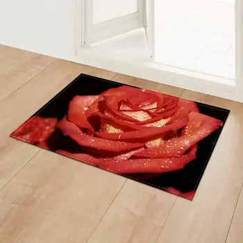 Mūsdienu 3D Rožu Paklāju Telpās, Ieeja Doormat Grīdas Paklāju Anti-slip Absorbe Valentīna Diena Vannas istabas Paklājiņš Mājas Dekoratīvajiem