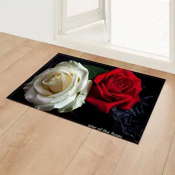 Mūsdienu 3D Rožu Paklāju Telpās, Ieeja Doormat Grīdas Paklāju Anti-slip Absorbe Valentīna Diena Vannas istabas Paklājiņš Mājas Dekoratīvajiem