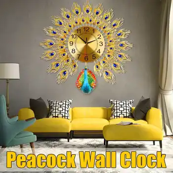 Mūsdienu Eiropas Pāvs Izslēgtu Pulksteņa Home DIY Dzīvojamās Istabas Sienas Pulkstenis Reklāmas 3D Reloj De Salīdzinot Modes Dekoratīvās Kvarca Pulkstenis