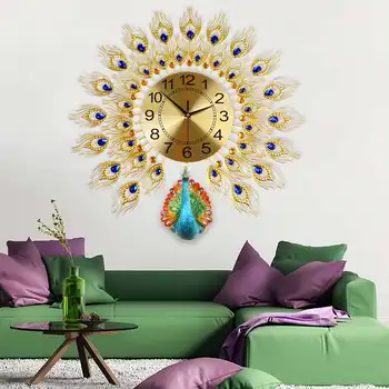 Mūsdienu Eiropas Pāvs Izslēgtu Pulksteņa Home DIY Dzīvojamās Istabas Sienas Pulkstenis Reklāmas 3D Reloj De Salīdzinot Modes Dekoratīvās Kvarca Pulkstenis