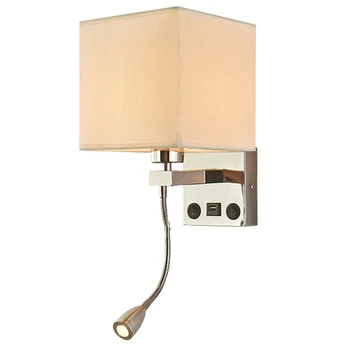 Mūsdienu Iekštelpu LED Sienas Lampa, Gultas, Guļamistabas Aplikācijas Sconce ar Slēdzi USB Interjera Home Hotel Sienas lampas(Bez Spuldzes)