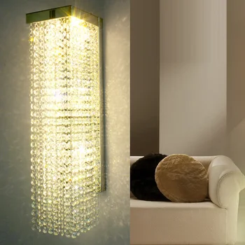 Mūsdienu kristāla sienas lampas dzīvojamā istabā gaismu guļamistabas gultas sienas sconce restorāns vieglo apģērbu veikals, viesnīca kristāla sienas lampas