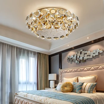 Mūsdienu LED kristāla lustra luksusa zelta spīdumi cristal abažūrs, lai dzīvojamā istabā, guļamistabā karājās griestu lampa