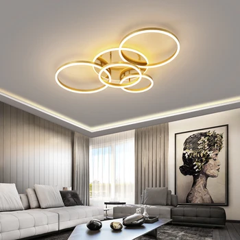 Mūsdienu Led Lustras Apgaismojums Dzīvojamā istaba Guļamistaba Iekštelpu Lampas Tālvadības spīdumu lustras, lampas AC90v-260v lampadario