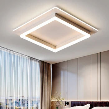 Mūsdienu LED Lustras gaismas Dzīvojamā Istaba guļamistaba Melna Balta Lampa Ar Tālvadības pulti Guļamistabā Jaunas Apgaismojuma Spožumu Lampadari
