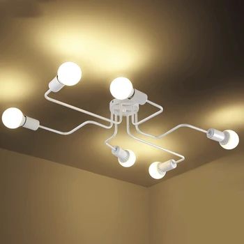 Mūsdienu LED Lustras gaismas Ķermeņi, Melno Dzelzs 4 6 8 Filiāles Griestu Lustra Vintage Rūpniecības Lampas Dzīvojamā Istaba Guļamistaba