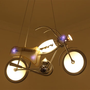 Mūsdienu LED Motociklu Kulons Lampu Radošā Zēns Istabas Deco Guļamistaba Bāra Dekori Lampas Bērnu Istabas Karikatūra Karājas Gaismas Ķermeņi,