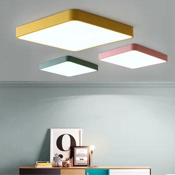 Mūsdienu minimālisma LED griestu gaismas vienkāršu virsmas iestrādāta tālvadības dimming griestu lampa virtuve dzīvojamā istaba guļamistaba stud