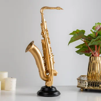 Mūsdienu Mājas Apdare Vijole Figūriņas Sax Statuetes Piederumi Biroja Galda Dekori Sveķu Mūzikas Instrumenta Modeli, Dekoratīvie