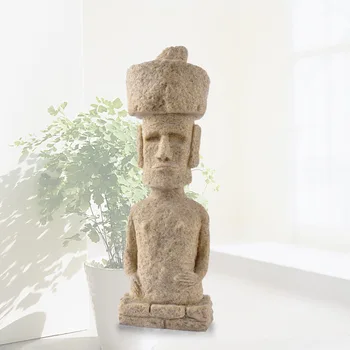 Mūsdienu Mājas Dekori Lieldienas Galda Dekorēšana Salas Moai Figūriņas Akmens Pukao Statuetes Vintage Radoši Jaunā Gada Dāvanas Sejas