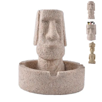 Mūsdienu Mājas Dekori Lieldienas Galda Dekorēšana Salas Moai Figūriņas Akmens Pukao Statuetes Vintage Radoši Jaunā Gada Dāvanas Sejas
