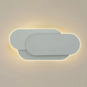 Mūsdienu Radošā 12w led sienas lampas modernās viesistabas eju kāpņu laukumā lampas guļamistabas gultas Melns/balts sienas gaismas