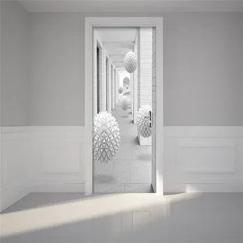 Mūsdienu Radošā 3D Stereo Jomā Koridora Durvīm Uzlīme, viesistaba, Guļamistaba, PVC pašlīmējošais Ūdensizturīgs tapešu 3D Mājas Dekoru