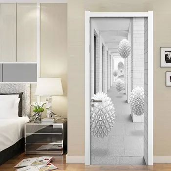 Mūsdienu Radošā 3D Stereo Jomā Koridora Durvīm Uzlīme, viesistaba, Guļamistaba, PVC pašlīmējošais Ūdensizturīgs tapešu 3D Mājas Dekoru
