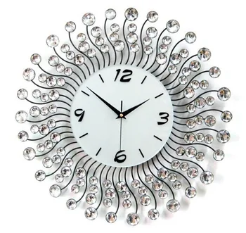 Mūsdienu radošā dzīvojamās istabas sienas pulkstenis Čuguna mākslas diamond pulkstenis skatīties Modes vienkārša apdare klusums sienas pulkstenis