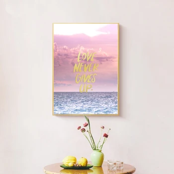 Mūsdienu rozā Ainavu sienas mākslas glezniecības Skandināvijas rose Puķu plakātu drukas minimālisma attēlu Ziemeļvalstu Guļamistaba, Mājas Dekoru