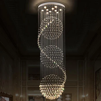 Mūsdienu Spirālveida LED Dzīvojamā Istaba Vitrīna Kristāla Lustras Apgaismojums, Lampas Interjera Armatūra Kāpnes, Kāpnes Guļamistaba Viesnīcas numuru