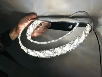 Mūsdienu Vannas istabas Sienas Sconce LED Sienas Apgaismojuma Mājas Mirror Kristāla Sienas Lampas Lampe Murale ēsmas zivtiņu vadi D formas L30cm W16cm