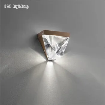 Mūsdienu Zelta/Melnā Metāla Crystal LED Sienas Lampa Gultas Kāpņu Vannas istabas Sienas Sconce Nakts Atmosfēru Sienas gaismas Virsmas Mount