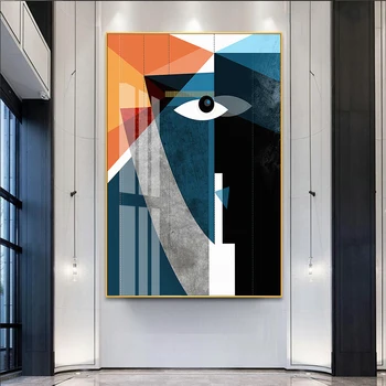 Mūsdienu Ziemeļvalstu Abstraktās Ģeometriskās Attēls Sejas Wall Art Attēlus Audekls Gleznošanai Plakātu Izdrukas par dzīvojamo Istabu Mājas Apdare