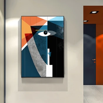 Mūsdienu Ziemeļvalstu Abstraktās Ģeometriskās Attēls Sejas Wall Art Attēlus Audekls Gleznošanai Plakātu Izdrukas par dzīvojamo Istabu Mājas Apdare