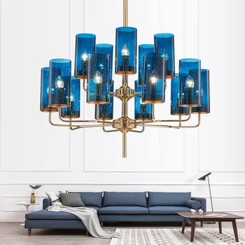 Mūsdienu Zila Stikla Konjaks lampu toņu, Lustras Eiropas Stila Lustra apgaismojums dzīvojamā istabā Lofte guļamistaba, mājas Dekoru