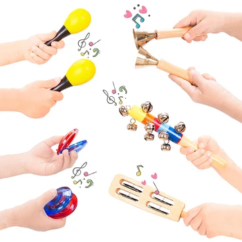 Mūzikas Instruments, Bērnu Rotaļu 15 gab Sitamie Komplekts Mazuļiem Pirmsskolas Izglītības Mācīšanās, Muzikālās Rotaļlietas, ar Uzglabāšanas Mugursoma