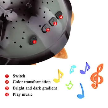 Mūzikas LED Turtle Nakts Gaisma, kas Mirgo, Skan Zvaigznes Zvaigznājā palīdzēt miega Lampas mini projektoru rotaļlietas