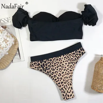 Nadafair Sexy Pie Pleca Bikini Komplekts Peldkostīmi Sievietēm Ar Īsām Piedurknēm Pludmali, Valkāt Peldkostīmu Sieviešu 2020. Gadam Biquini Peldēties Uzvalku Sieviete
