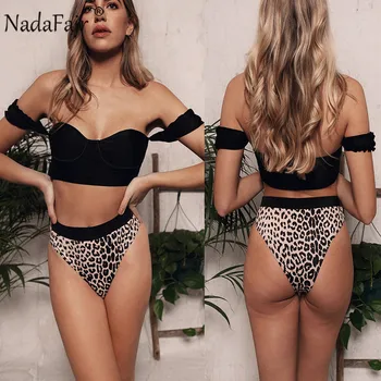 Nadafair Sexy Pie Pleca Bikini Komplekts Peldkostīmi Sievietēm Ar Īsām Piedurknēm Pludmali, Valkāt Peldkostīmu Sieviešu 2020. Gadam Biquini Peldēties Uzvalku Sieviete