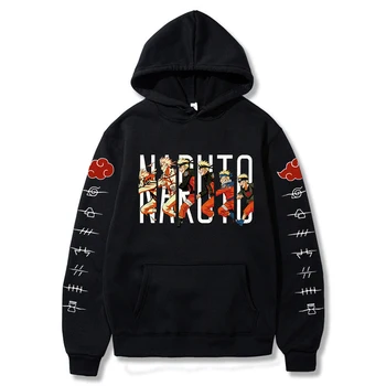 Naruto Hoodies Streetwear Džemperi Sporta Krekls Vīriešu Modes Rudens Ziemas Hip Hop Pelēkā Vārna Džemperi, Topi