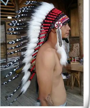 Native American Indiešu cepuri Spalvu galvassegu Augstie griesti Tradīciju, Vintage
