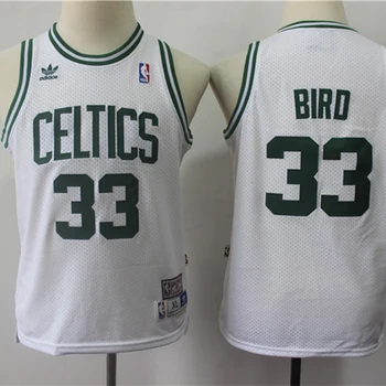NBA Jaunatnes Bostonas Celtics #33 Larry Bird Basketbols Jersey Apaļu Kakla Retro Swingman Svīteri Acs Ātri Sauss Šūtas Bērnu Jersey
