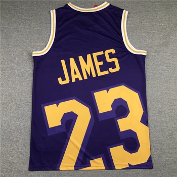 NBA Vīriešu Los Angeles Lakers #23 James Basketbola Svīteri MN Liels Sejas Sērija Drukāšanas Svīteri
