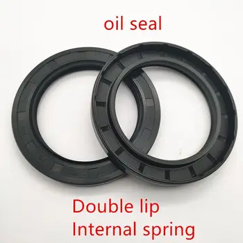 NBR sistēmu oil seal TC35 37 40 42*75 76*8 10 12mm dubultā lūpu ar skavu pavasarī