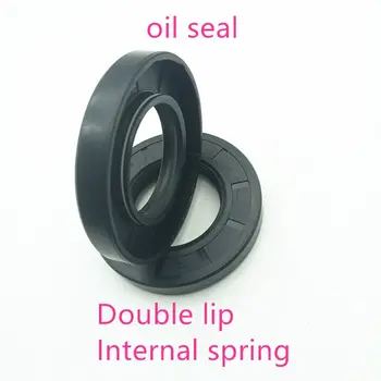 NBR sistēmu oil seal TC35 37 40 42*75 76*8 10 12mm dubultā lūpu ar skavu pavasarī