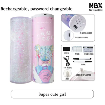 NBX newmebox plūstošās smiltis rozā zīmuli lietā paroli Uzlādes atkārtoti Zīmuli gadījumos, multifunkcionāla gudrs Piemērots lietošanai meitenes